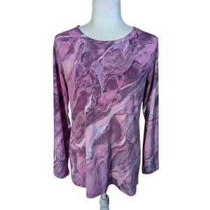 Susan Graver Liquid knit Mauve Tunic Marble Swirl Sz XS